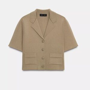 Zara NWT Khaki Short Sleeve Blazer